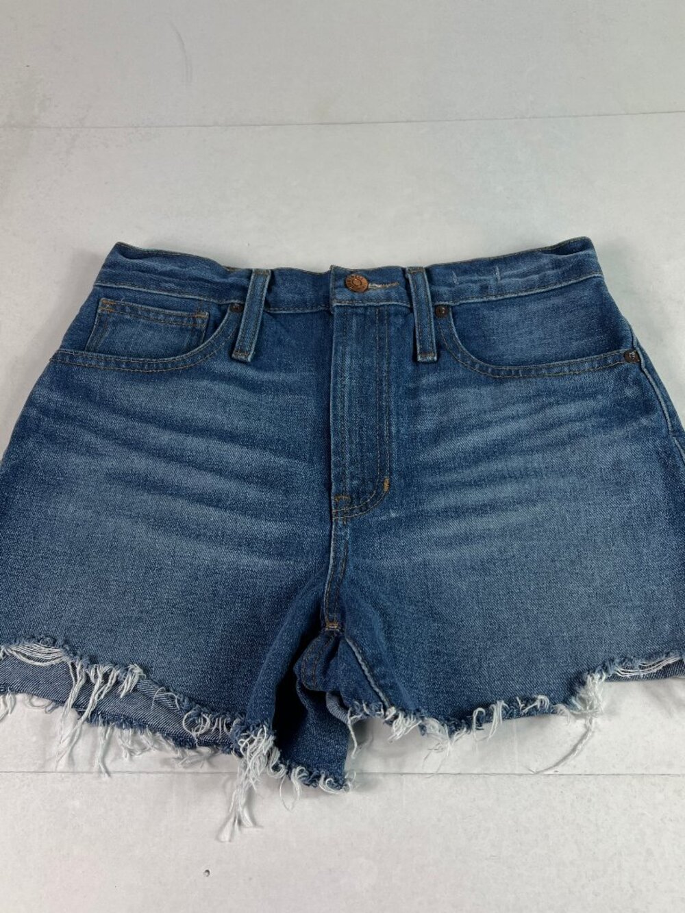 Madewell Jean Shorts Women's 28* Perfect Vintage Blue Cut Off Denim Jorts Tag 25